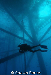 Diving working oil platform in the Gulf of Mexico..... by Shawn Rener 